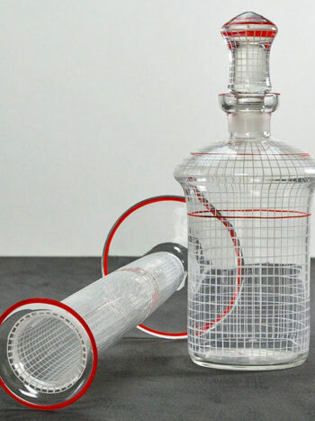 böhmisches Glas Set aus Vase und Karaffe