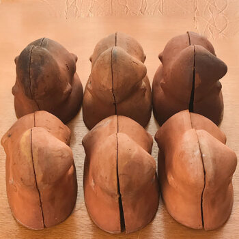 Osterlamm mittel Ton Backform 6er zugeklappt