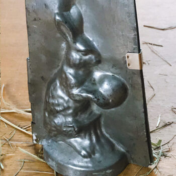 Osterhase Ei Metallblech Backform Rückseite