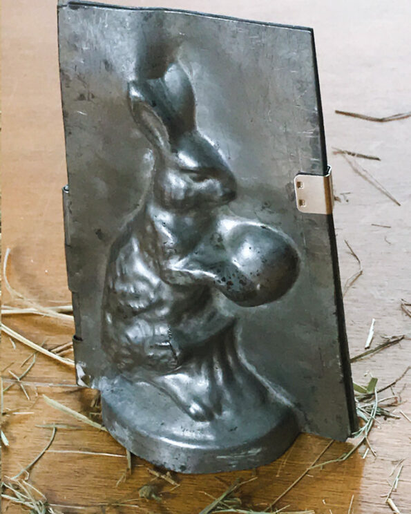 Osterhase Ei Metallblech Backform Rückseite