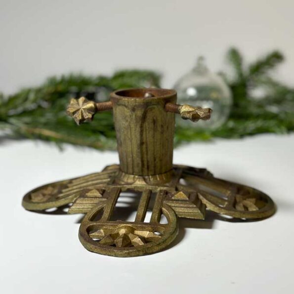 Christbaumständer Gußeisen mit Sterne-Motiv, Art Deco