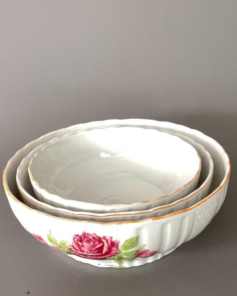 Schüselsatz 3teilig, Zolnay Rosendekor 1928
