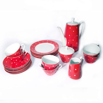 web geschirr kahla polka dots rot 50er